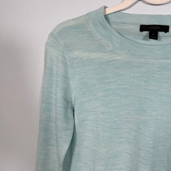 J. Crew 100% Wool Tippi Sweater Blue Crew Neck Pullover Size Small - Picture 3 of 4